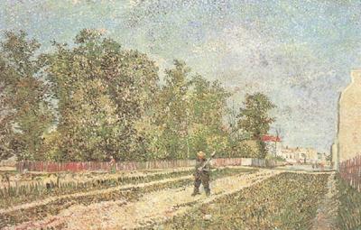 Vincent Van Gogh Outskirts of Paris:Road with Peasant Shouldering a Spade (nn04) Germany oil painting art
